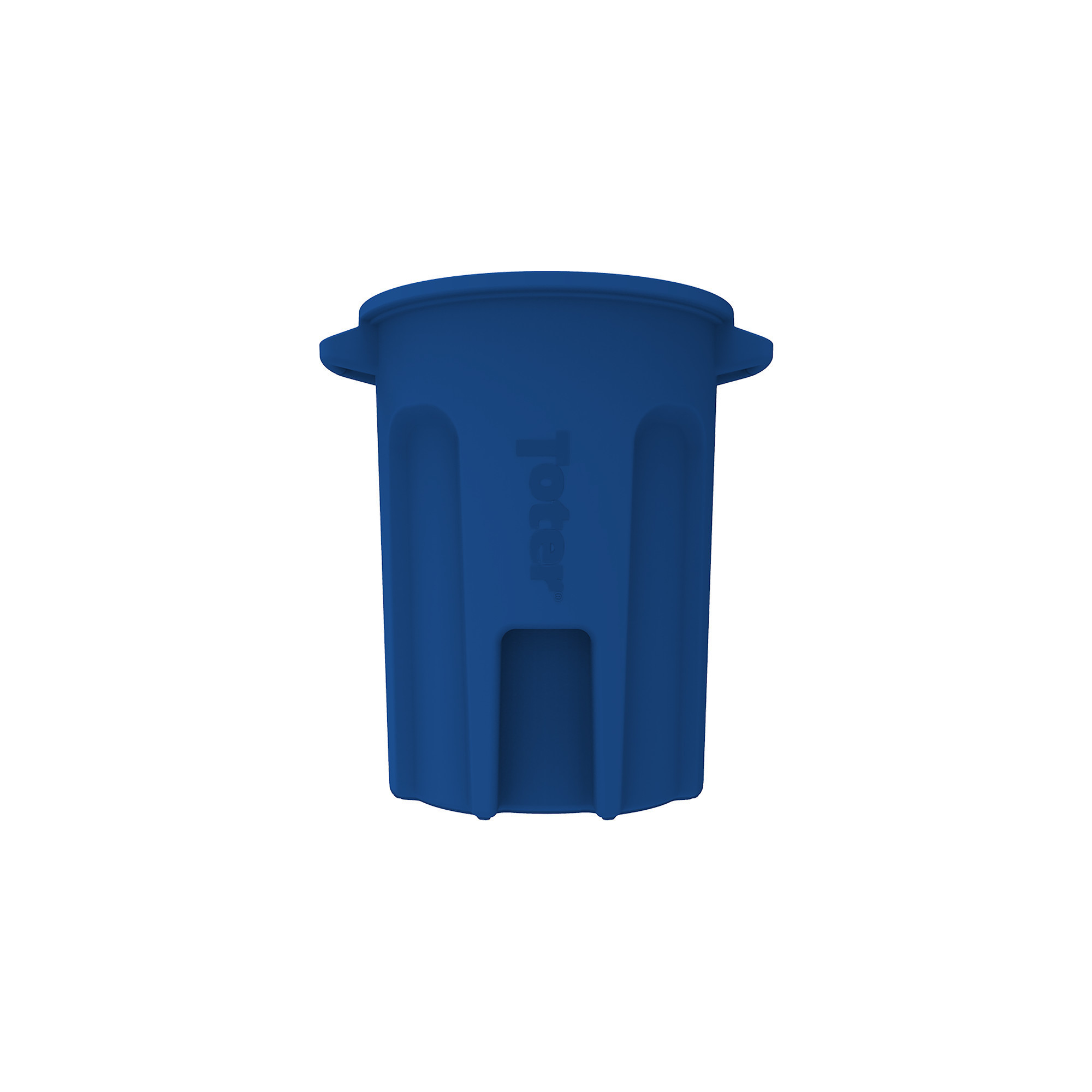 TOTER, 32 Gallon Round Trash Can with Lift Handle - Blue, Capacity 32 Gal, Color Family Blue, Material Molded Plastic, Model# RND32-B